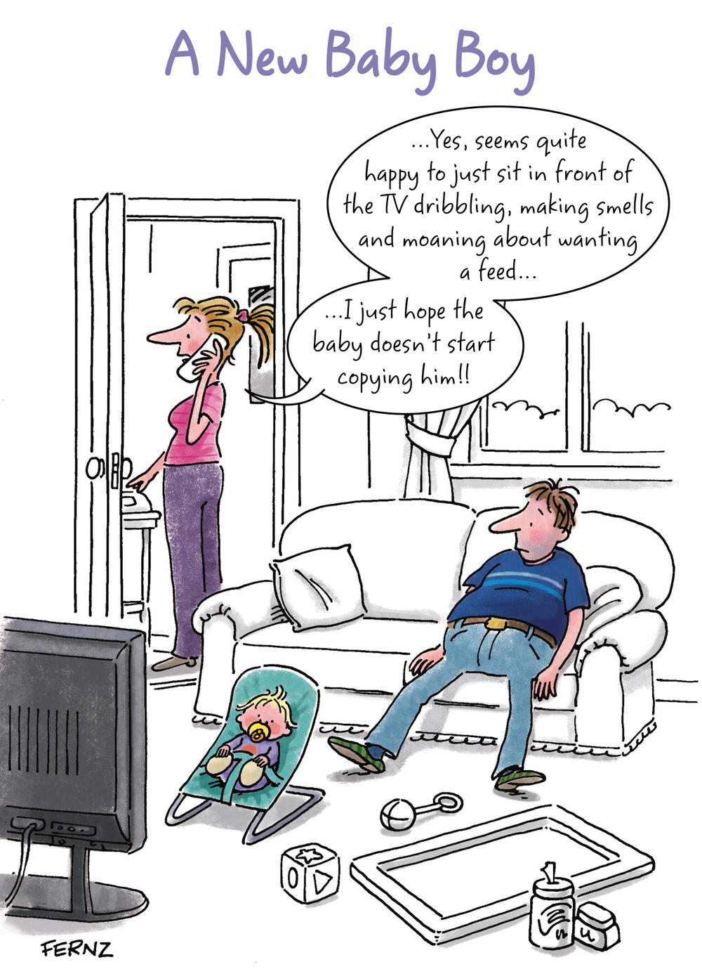 Look At It This Way New Baby Boy Funny New Baby Card Cards